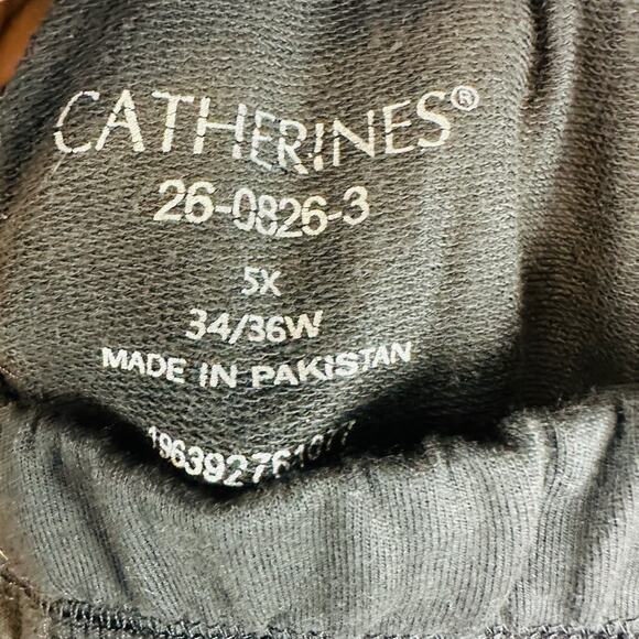 New Catherines Womans 5X Plus 34/36W Pull on Pants Black Floral Active NWT - Picture 4 of 8